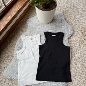 Madewell Black and White Tank Tops